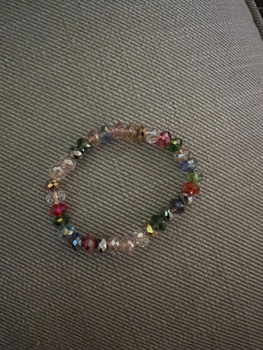 Multicolor Faceted Crystal Stretch Bracelet - Women Jewelry